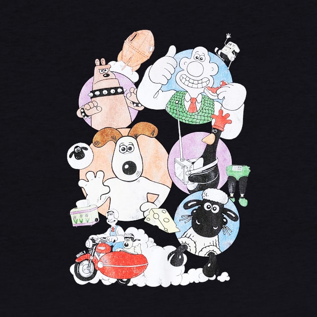 Wallace And Gromit Back Print Grey Marl by GWCVFG